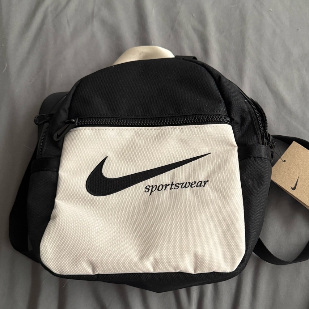 Nike Black and Off-White/Cream Mini Backpack Bag